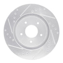 R1 63-82 Chevrolet Corvette Front Right Drilled & Slotted Silver Brake Rotor