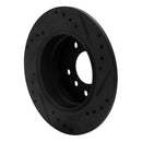 R1 03-06 BMW Z4 Rear Left Drilled & Slotted Black Brake Rotor