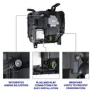 Form Lighting 2014+ GMC Sierra 1500/2500/3500 LED Projector Headlights Amber DRL (Pair)