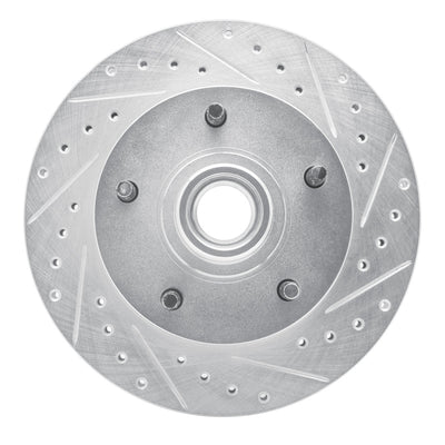 R1 73-93 Ford E-100 Econoline Front Right Drilled & Slotted Silver Brake Rotor