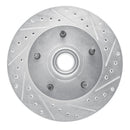 R1 73-93 Ford E-100 Econoline Front Right Drilled & Slotted Silver Brake Rotor