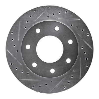R1 97-04 Ford F-250 4WD (Excl Super Duty) Front Left Drilled & Slotted Silver Brake Rotor