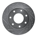R1 97-04 Ford F-250 4WD (Excl Super Duty) Front Left Drilled & Slotted Silver Brake Rotor