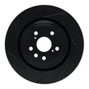 R1 20-25 Lexus RX350h Front Left Drilled & Slotted Black Brake Rotor