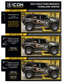 ICON 21-23 Bronco Sasquatch 2-3in List Stage 3 Suspension System - Billet (Heavy Rate)
