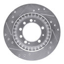 R1 83-89 Chrysler Conquest Rear Right Drilled & Slotted Silver Brake Rotor
