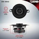 DS18 3.5in 40 Watts RMS 4 ohm 2-Way Coaxial Speaker w/ Kevlar Cones