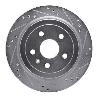 R1 08-19 Cadillac CTS Rear Right Drilled & Slotted Silver Brake Rotor