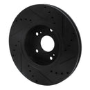 R1 10-13 Suzuki Kizashi Front Left Drilled & Slotted Black Brake Rotor