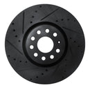 R1 18-25 Volkswagen Atlas Cross Sport Front & Rear Drilled & Slotted Black Brake Rotor Set