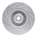 R1 70-72 Dodge CHALLENGER Front Right Drilled & Slotted Silver Brake Rotor