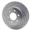 R1 97-02 Dodge Dakota 4WD Front Left Drilled & Slotted Silver Brake Rotor