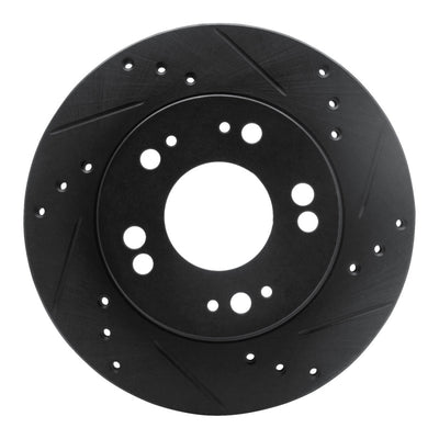 R1 90-05 Chrysler SEBRING Front Right Drilled & Slotted Black Brake Rotor