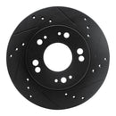 R1 90-05 Chrysler SEBRING Front Right Drilled & Slotted Black Brake Rotor