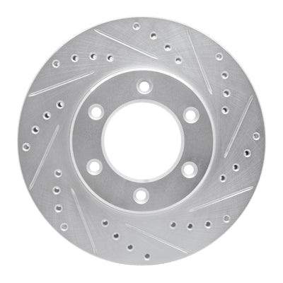 R1 93-98 Toyota T100 Front Right Drilled & Slotted Silver Brake Rotor