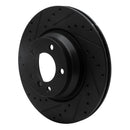 R1 06-12 BMW X1 (USA/Canada) Front Left Drilled & Slotted Black Brake Rotor
