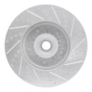 R1 04-06 Ford E-150 Front Left Drilled & Slotted Silver Brake Rotor
