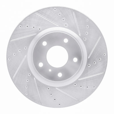 R1 07-15 Infiniti G35 Front Right Drilled & Slotted Silver Brake Rotor