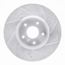 R1 07-15 Infiniti G35 Front Right Drilled & Slotted Silver Brake Rotor