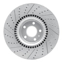 R1 12-18 Audi A6 Quattro Front Right Drilled & Slotted Geo-Carbon Rotor