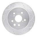 R1 06-20 Lexus GS460 Rear Drill & Slot Silver Rotors