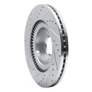 R1 17-20 Kia Cadenza Front Right Drilled & Slotted Silver Brake Rotor