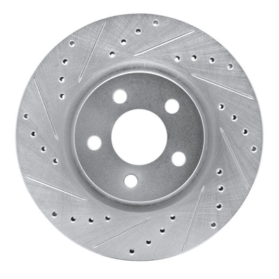 R1 03-09 Chrysler PT Cruiser Front Left Drilled & Slotted Silver Brake Rotor