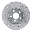 R1 03-09 Chrysler PT Cruiser Front Left Drilled & Slotted Silver Brake Rotor
