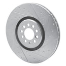 R1 04-06 Audi TT Quattro Right Front Drilled & Slotted Silver Brake Rotor