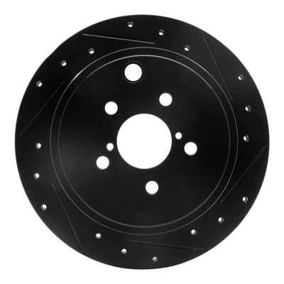 R1 10-25 Scion FR-S Rear Right Drilled & Slotted Black Brake Rotor