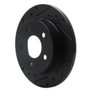 R1 94-04 Ford Mustang Rear Left Drilled & Slotted Black Brake Rotor