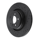 R1 07-08 BMW ALPINA B7 Rear Right Drilled & Slotted Black Brake Rotor
