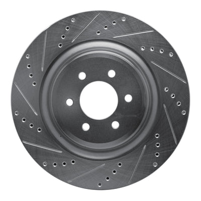 R1 03-17 Dodge Viper Rear Left Drilled & Slotted Silver Brake Rotor