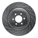 R1 03-17 Dodge Viper Rear Left Drilled & Slotted Silver Brake Rotor