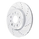 R1 22-25 Jeep Grand Cherokee Front Right Drilled & Slotted Silver Brake Rotor