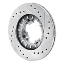 R1 87-94 Subaru Justy Front Left Drilled & Slotted Silver Brake Rotor