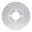 R1 86-89 Toyota Van Wagon Front Left Drilled & Slotted Silver Brake Rotor