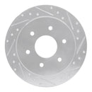 R1 04-15 Infiniti QX56 Rear Right Drilled & Slotted Silver Brake Rotor