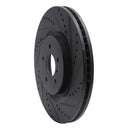 R1 08-24 Infiniti G37 Front Drilled & Slotted Black Brake Rotor Set