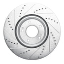 R1 03-06 Mitsubishi Lancer Front Right Drilled & Slotted Silver Brake Rotor