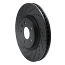 R1 11-14 Ford Mustang Front Left Drilled & Slotted Black Brake Rotor
