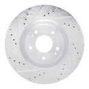 R1 19-22 Hyundai Veloster N Front Left Drilled & Slotted Silver Brake Rotor