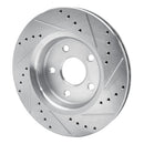 R1 05-10 Jeep Commander Front Left Drilled & Slotted Silver Brake Rotor