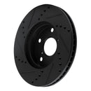 R1 01-05 Toyota RAV4 Front Right Drilled & Slotted Black Brake Rotor