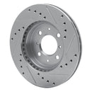 R1 90-91 Audi 90 Quattro Front Left Drilled & Slotted Silver Brake Rotor