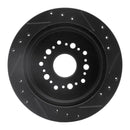 R1 92-98 Lexus SC300 Rear Left Drilled & Slotted Black Brake Rotor