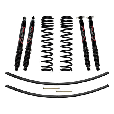 Skyjacker Jeep XJ 3in FR Dual Rate Long Coil Suspension Lift Kit w/RR Add-A-Leaf/Black Max Shocks