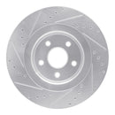 R1 06-10 Jeep Grand Cherokee Front & Rear Drilled & Slotted Silver Brake Rotor Set