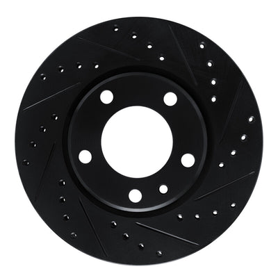 R1 88-91 BMW M3 Front Right Drilled & Slotted Black Brake Rotor
