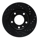 R1 88-91 BMW M3 Front Right Drilled & Slotted Black Brake Rotor